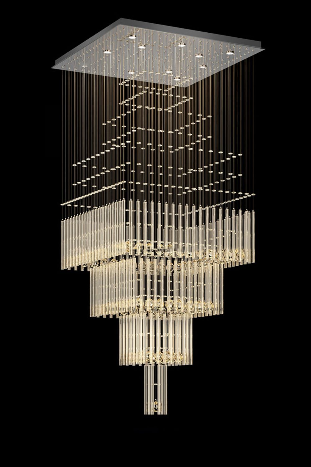 Square Crystal Chandelier - everlamps