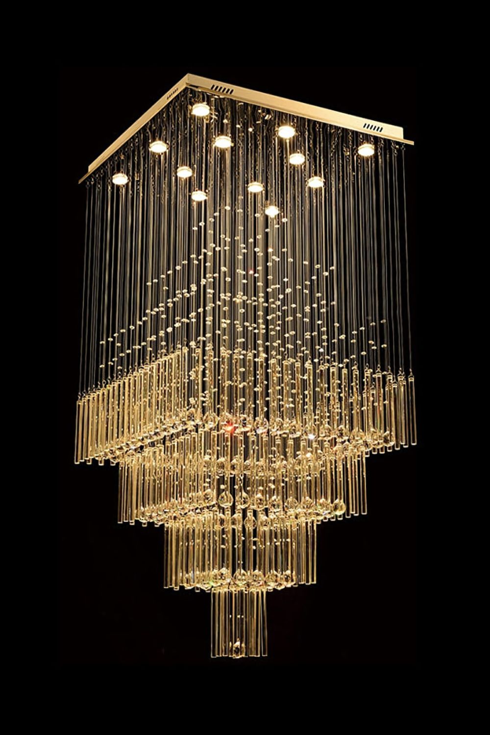 Square Crystal Chandelier - everlamps