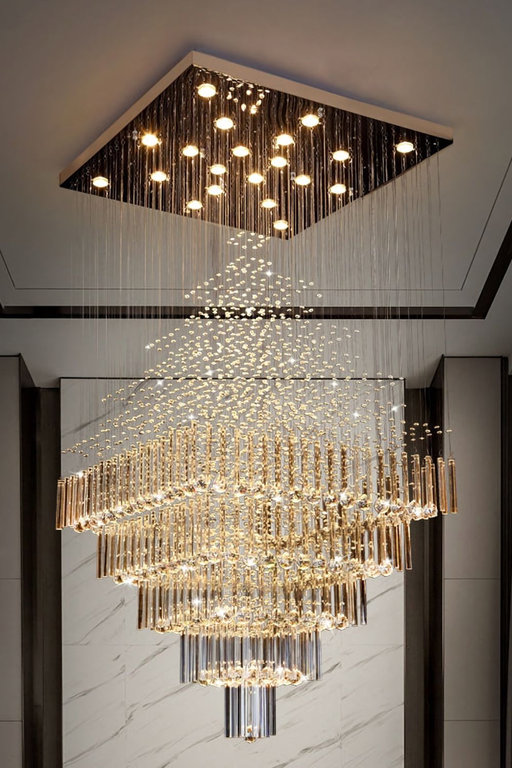 Square Crystal Chandelier - everlamps