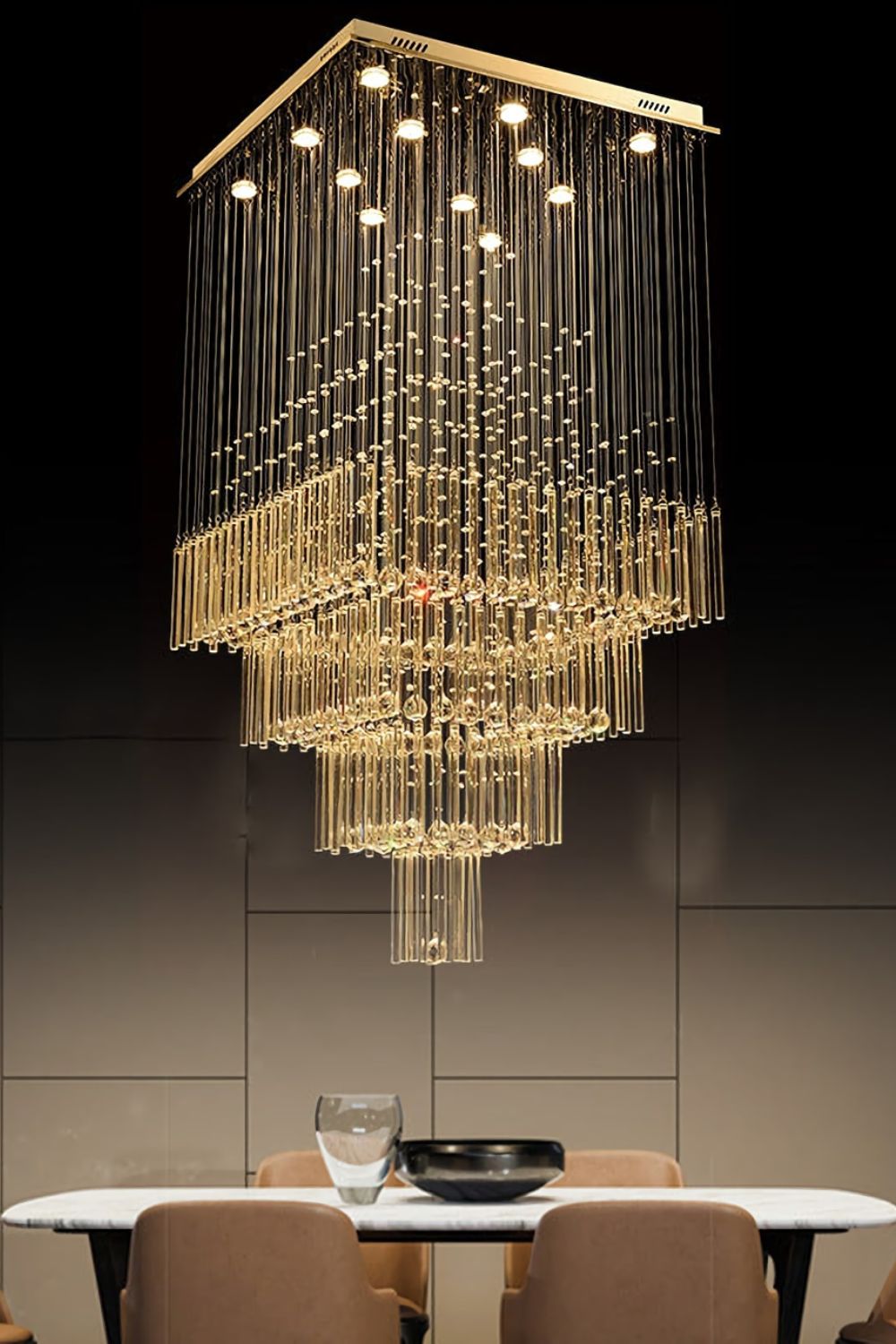 Square Crystal Chandelier - everlamps