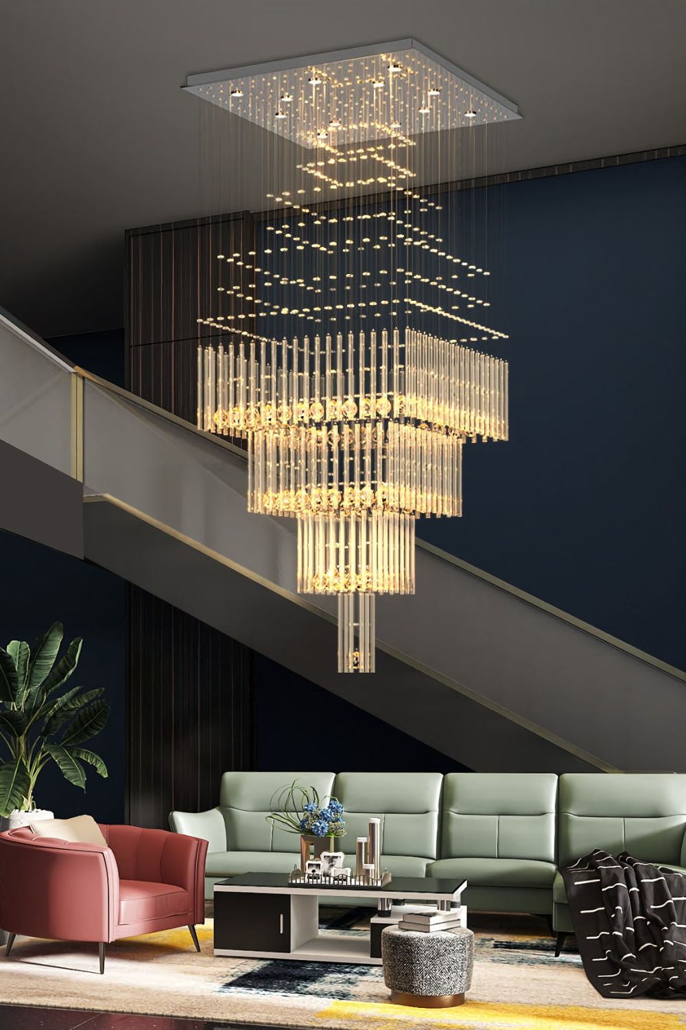 Square Crystal Chandelier - everlamps