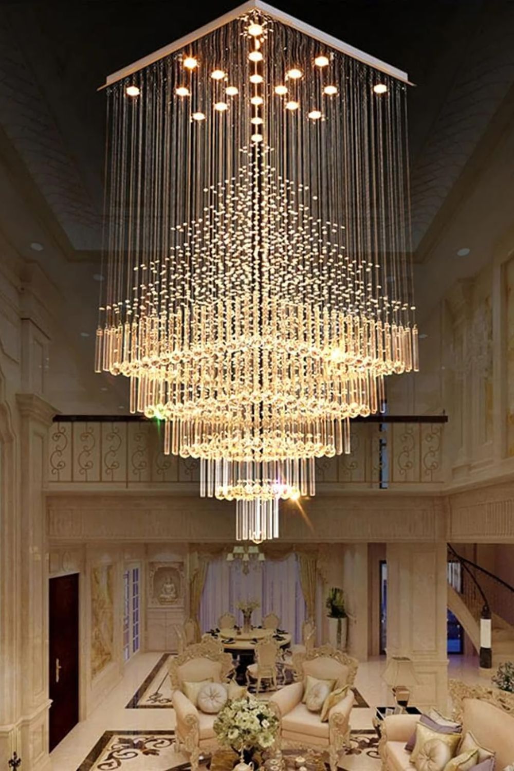 Square Crystal Chandelier - everlamps