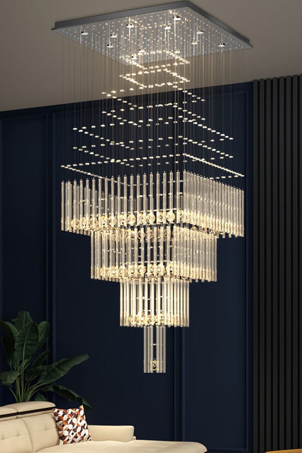 Square Crystal Chandelier - everlamps