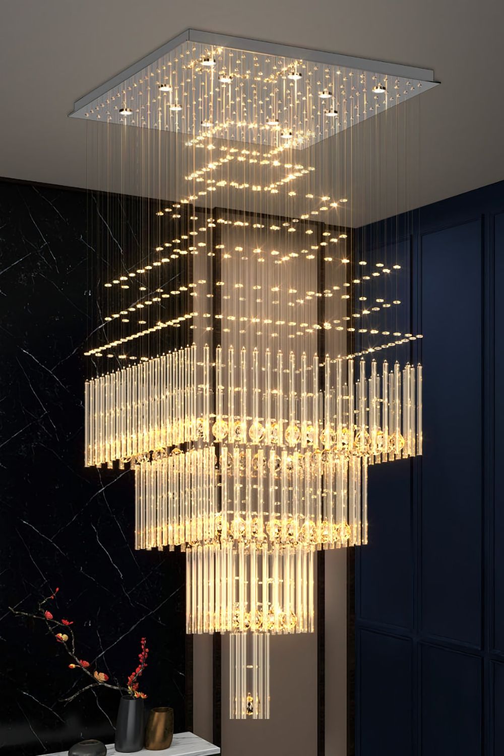 Square Crystal Chandelier - everlamps