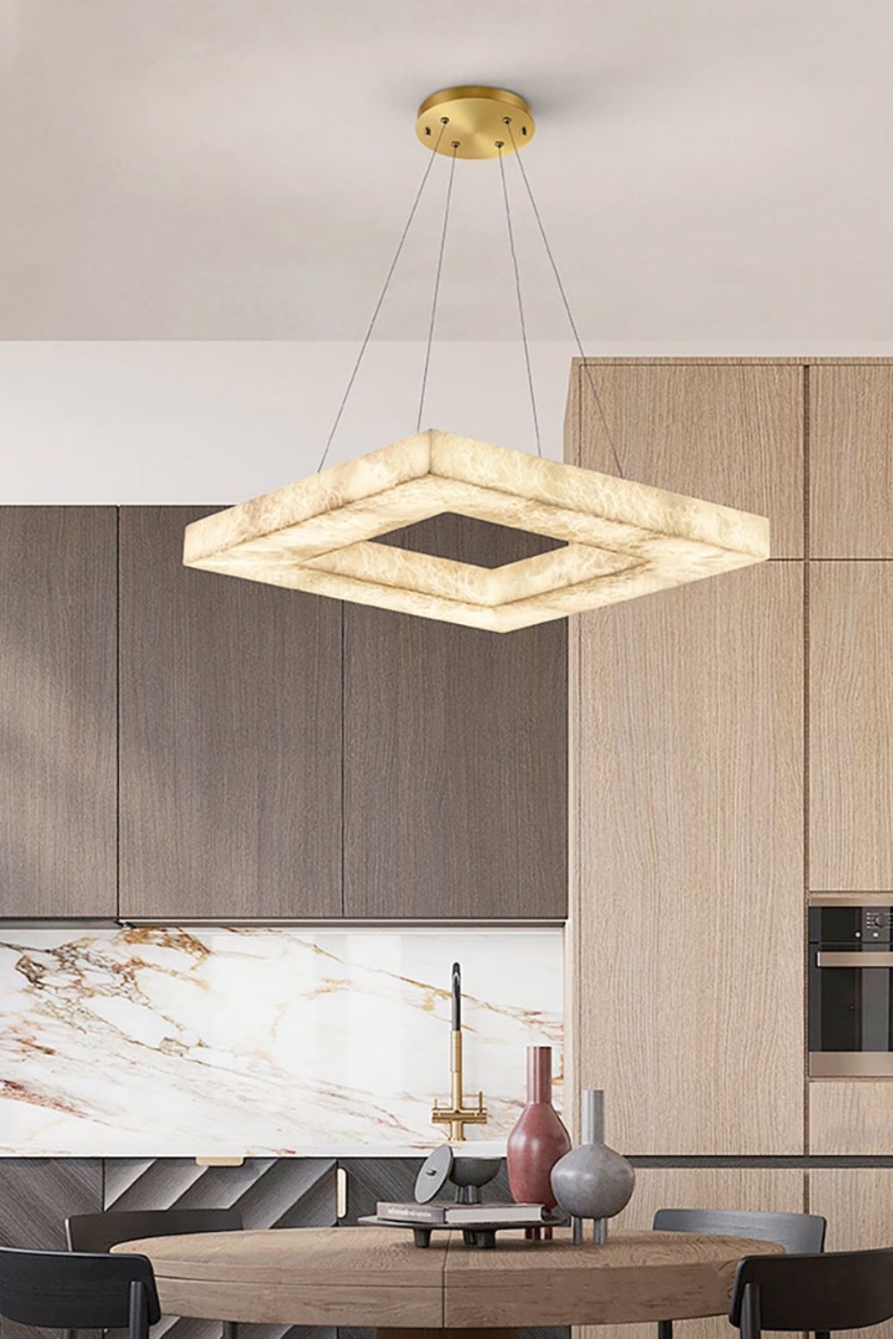 Oval Anita Alabaster Chandelier - view 2 | everlamps