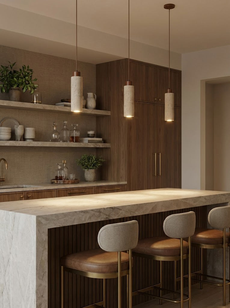 Stone Cylinder Pendant Light - view 7 | everlamps