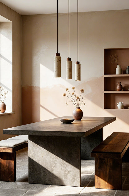 Stone Cylinder Pendant Light - view 4 | everlamps