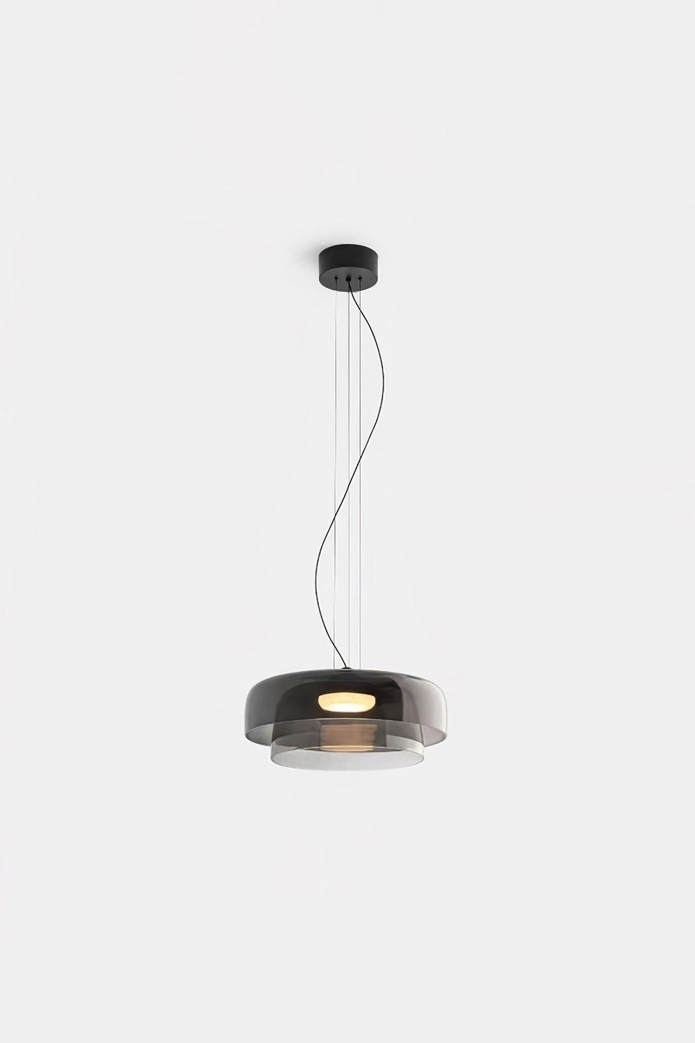 Stratum Layered Glass Pendant Light | Glass, Metal | Full view of the light sage  layered glass pendant variant | Isolated product shot | vexa lamps