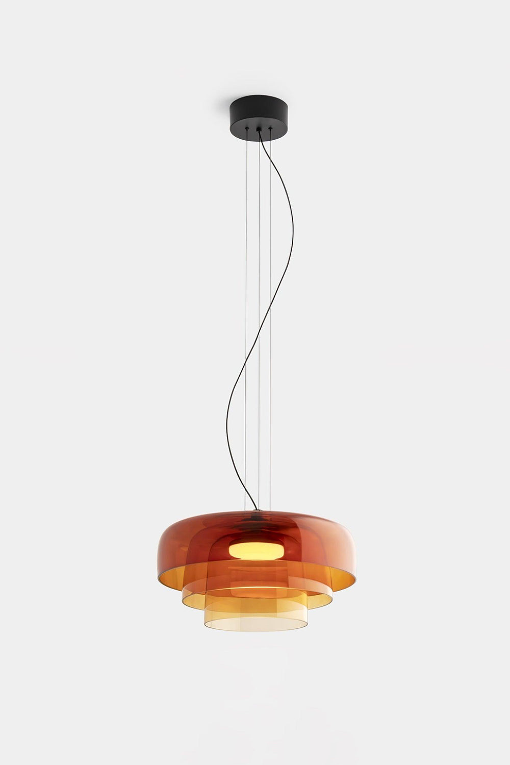 Stratum Layered Glass Pendant Light | Glass, Metal | Full view of the light sage  layered glass pendant variant | Isolated product shot | vexa lamps