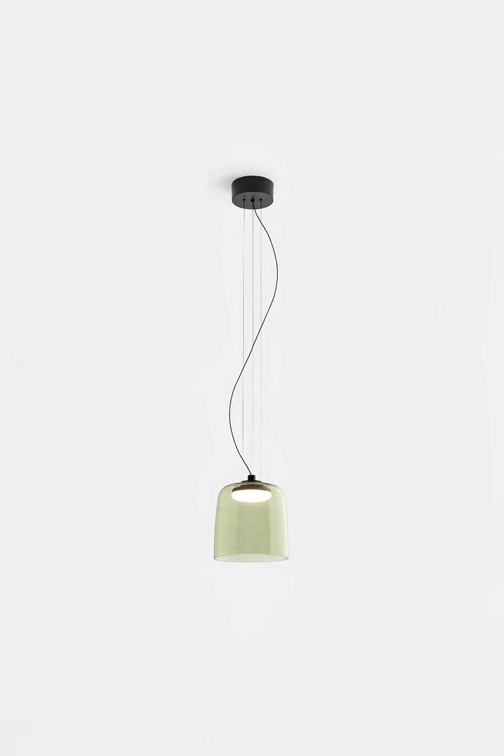 Stratum Layered Glass Pendant Light | Glass, Metal | Full view of the light sage  layered glass pendant variant | Isolated product shot | vexa lamps