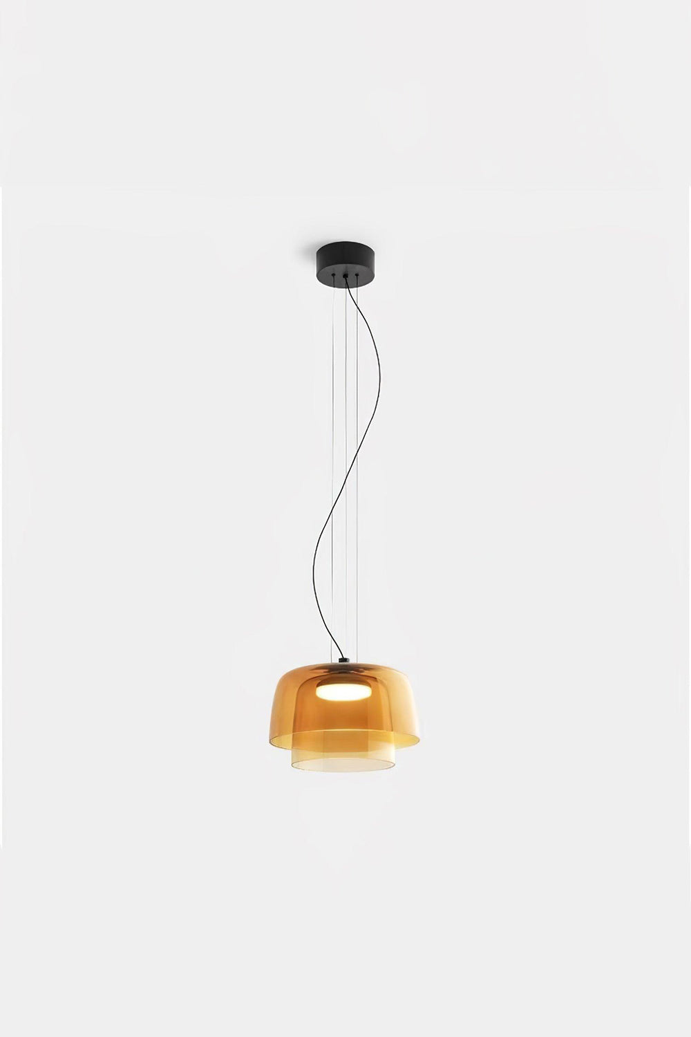 Stratum Layered Glass Pendant Light | Glass, Metal | Full view of the light sage  layered glass pendant variant | Isolated product shot | vexa lamps