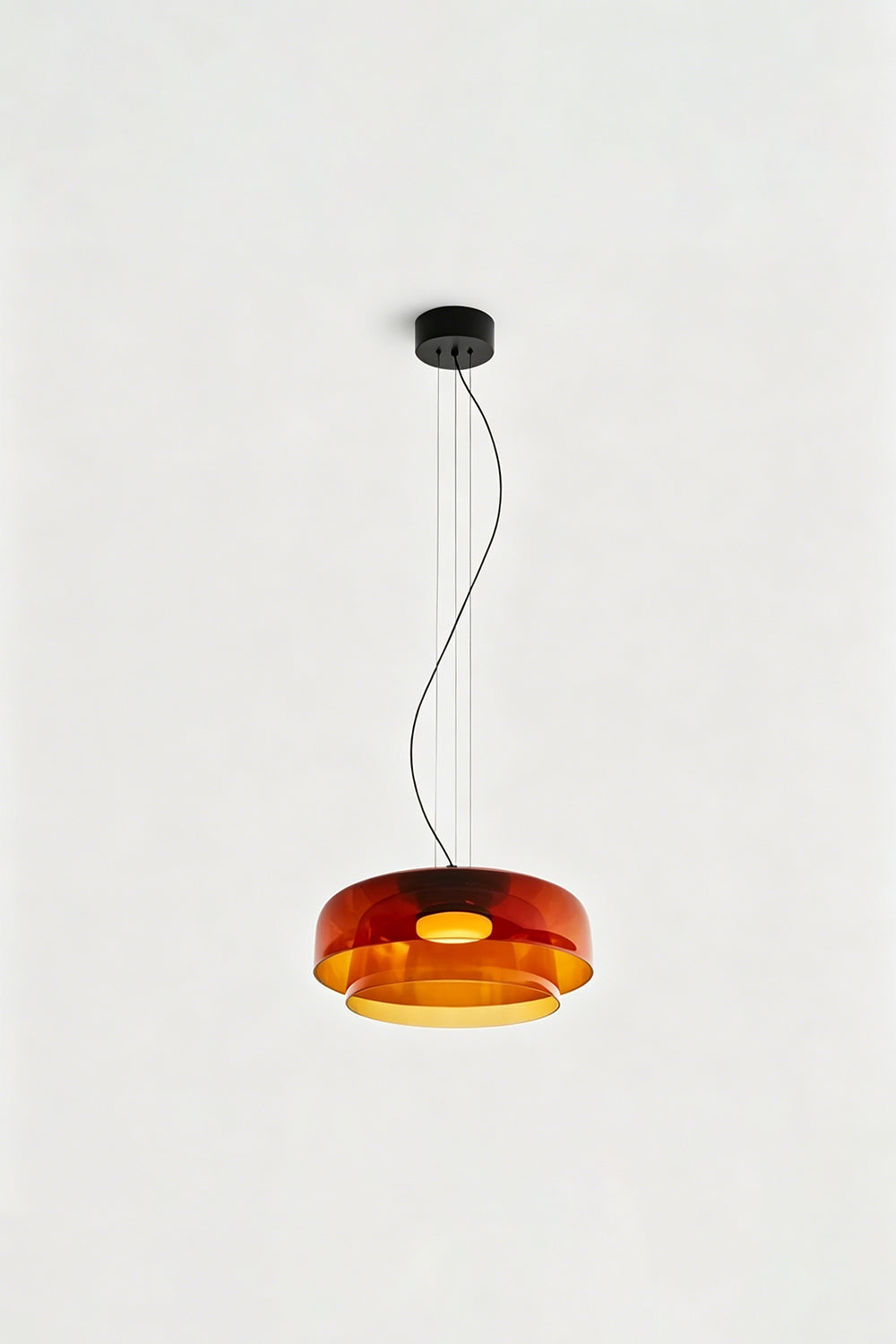 Stratum Layered Glass Pendant Light | Glass, Metal | Full view of the light sage  layered glass pendant variant | Isolated product shot | vexa lamps