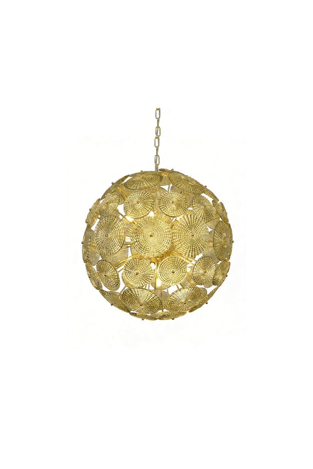 Unlit spherical glass disc pendant light | Metal, Glass | Full front product shot | everlamps