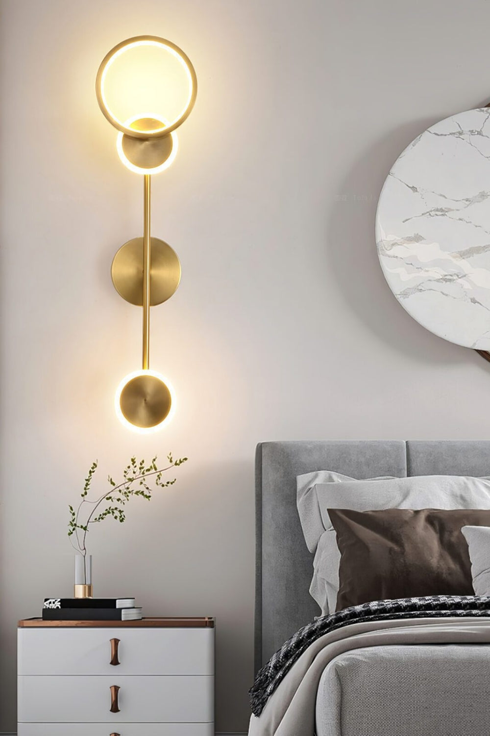 Brass Susan Trio Wall Lamp - view 3 | everlamps
