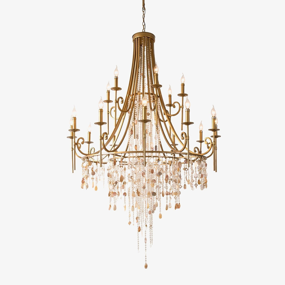 Tatum Lux Shell Crystal Chandelier - Yovalighting