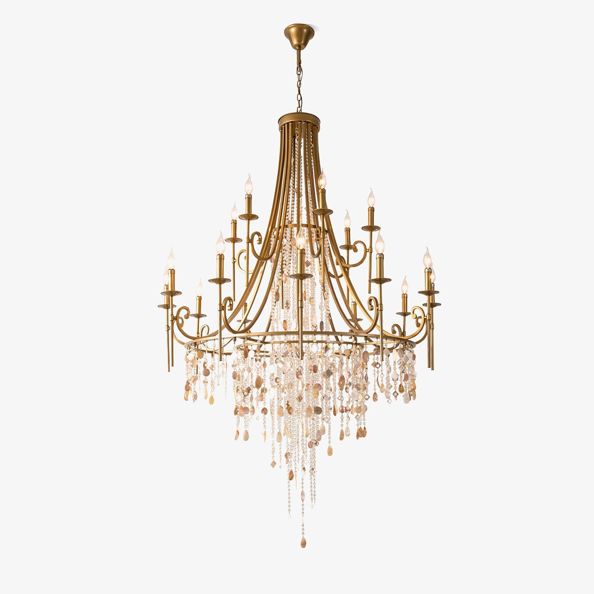 Tatum Lux Shell Crystal Chandelier - Yovalighting