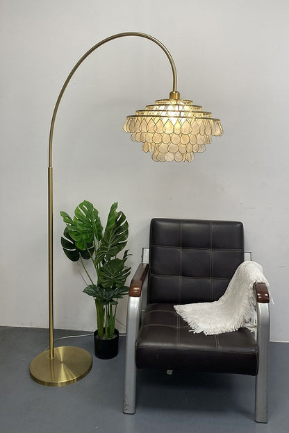 Teardrops Capiz Arc Floor Lamp - view 14 | everlamps