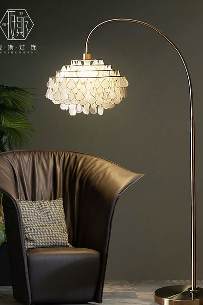 Teardrops Capiz Arc Floor Lamp - view 16 | everlamps