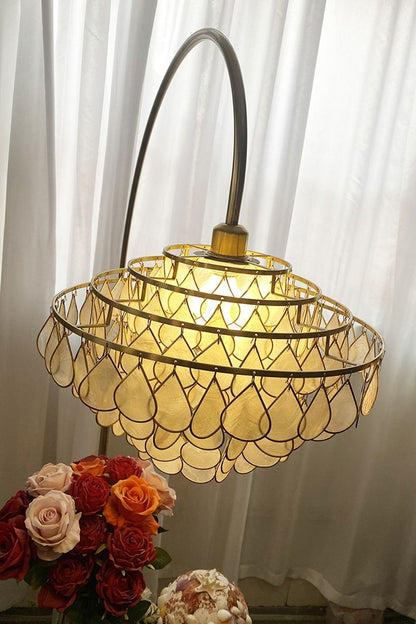 Teardrops Capiz Arc Floor Lamp - view 22 | everlamps