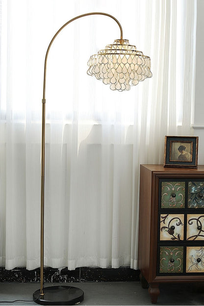 Teardrops Capiz Arc Floor Lamp - view 23 | everlamps