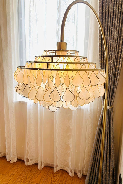 Teardrops Capiz Arc Floor Lamp - view 20 | everlamps