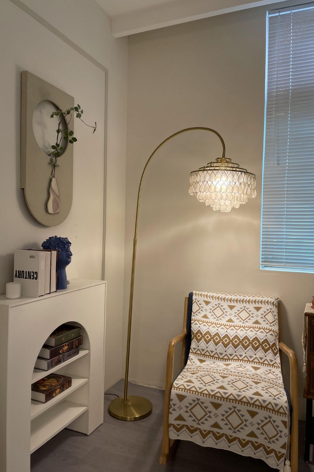 Teardrops Capiz Arc Floor Lamp - view 35 | everlamps