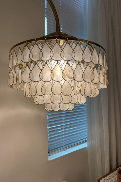 Teardrops Capiz Arc Floor Lamp - view 39 | everlamps