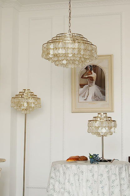 Teardrops Capiz Chandelier - view 6 | everlamps