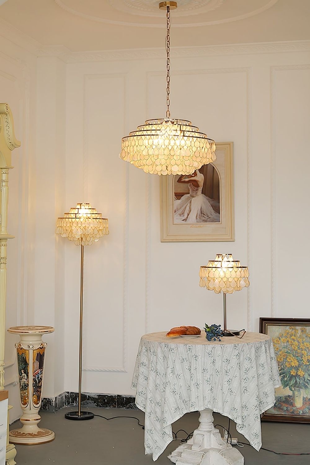 Teardrops Capiz Chandelier - view 11 | everlamps