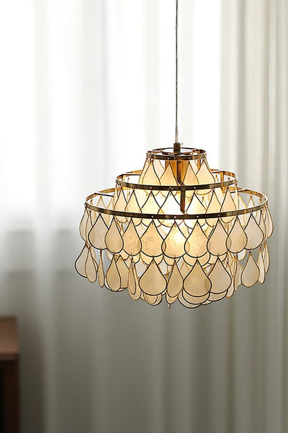 Teardrops Capiz Chandelier - view 7 | everlamps