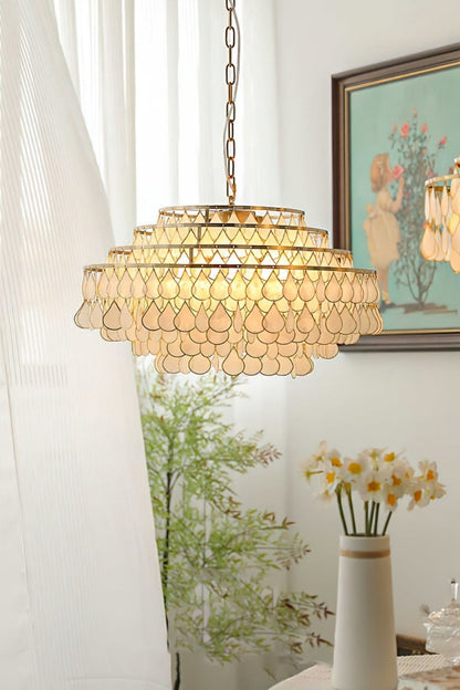 Teardrops Capiz Chandelier - view 2 | everlamps