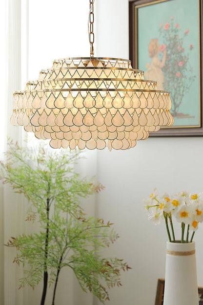 Teardrops Capiz Chandelier - view 9 | everlamps