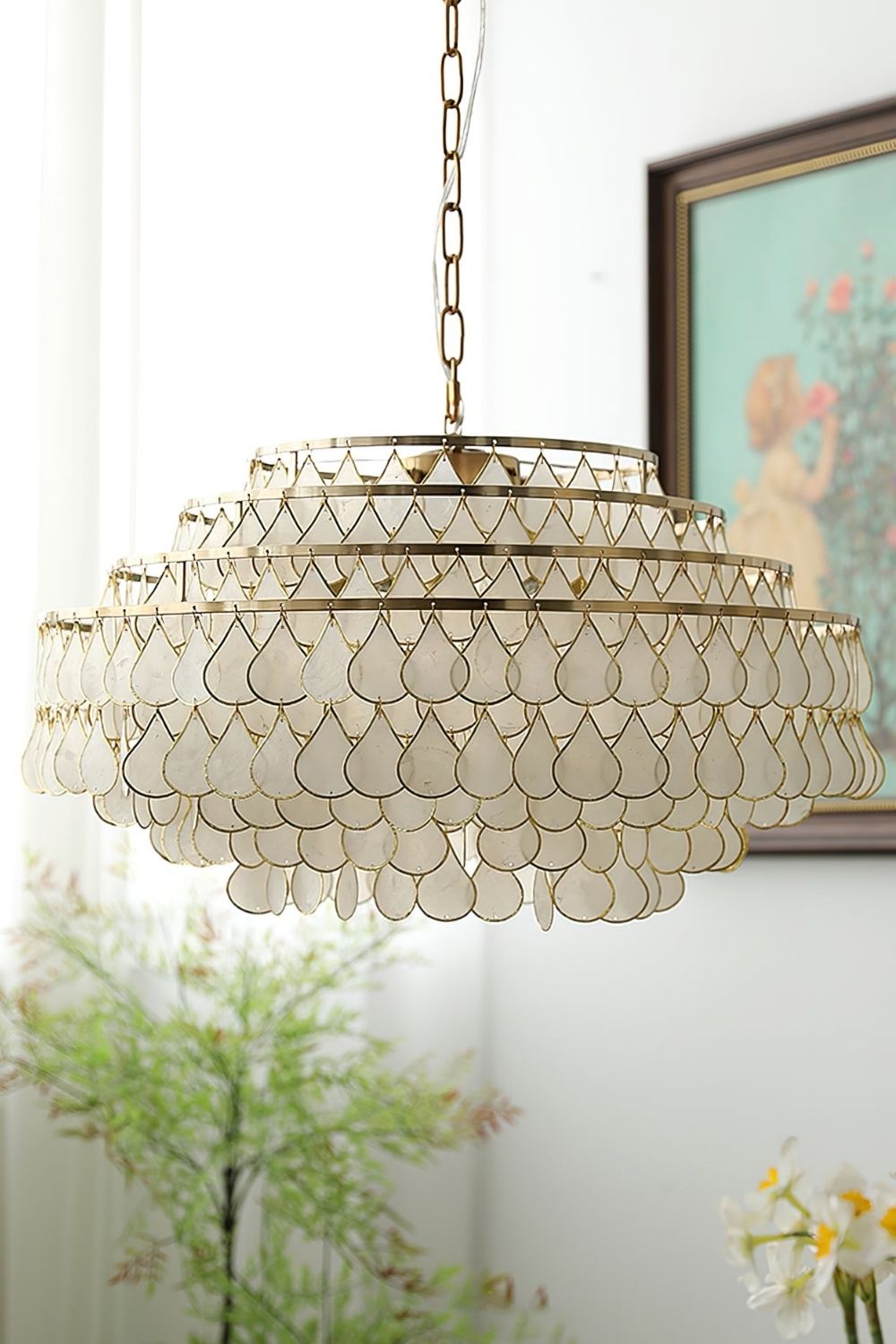 Teardrops Capiz Chandelier - view 20 | everlamps