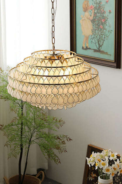 Teardrops Capiz Chandelier - view 5 | everlamps