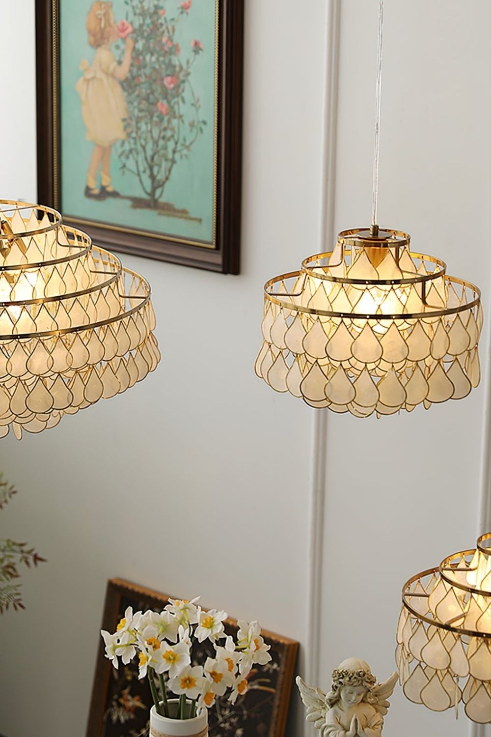 Teardrops Capiz Chandelier - view 12 | everlamps