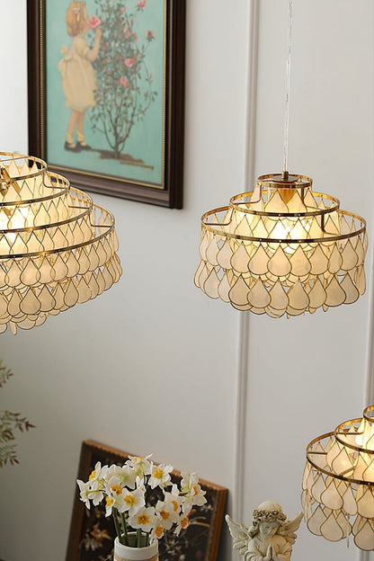Teardrops Capiz Chandelier - view 12 | everlamps