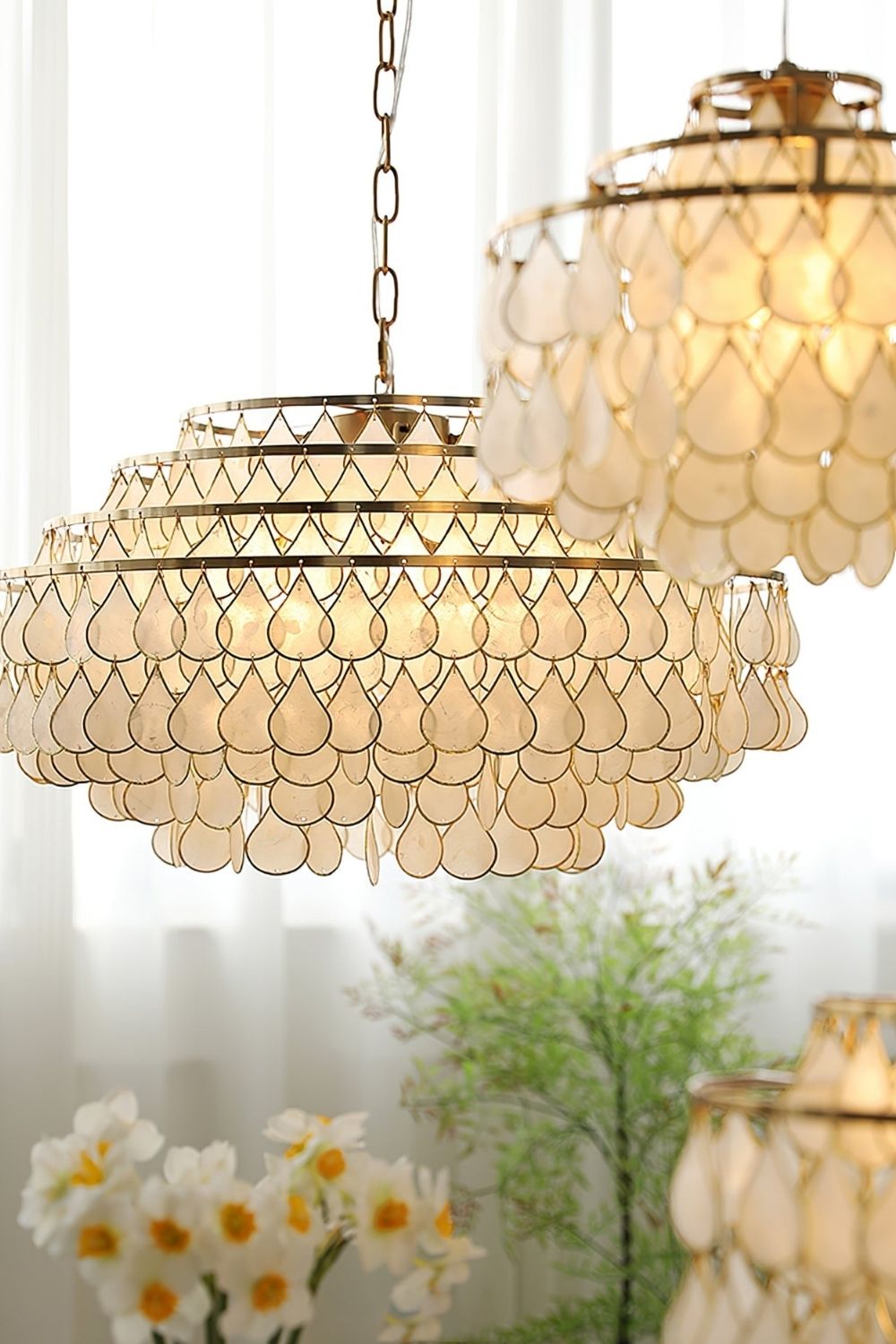 Teardrops Capiz Chandelier - view 13 | everlamps