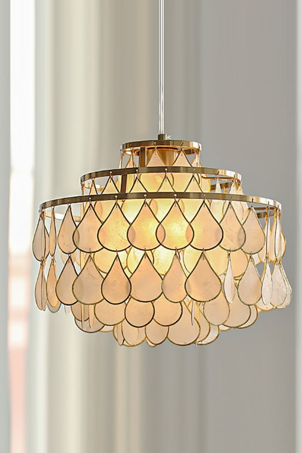Teardrops Capiz Chandelier - view 14 | everlamps