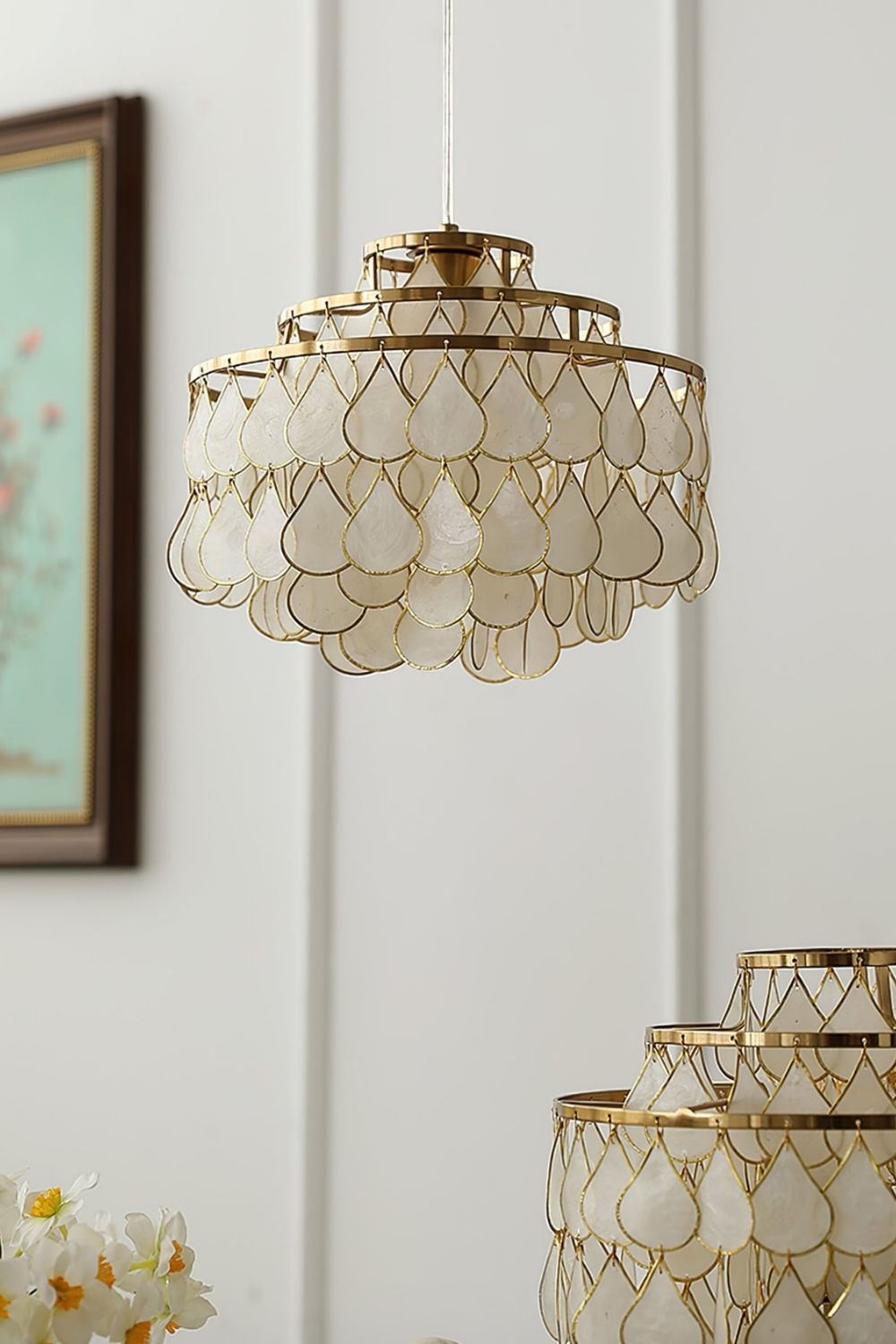Teardrops Capiz Chandelier - view 15 | everlamps