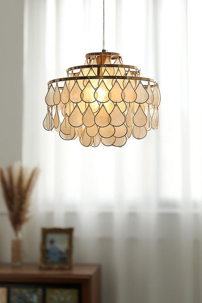 Teardrops Capiz Chandelier - view 3 | everlamps