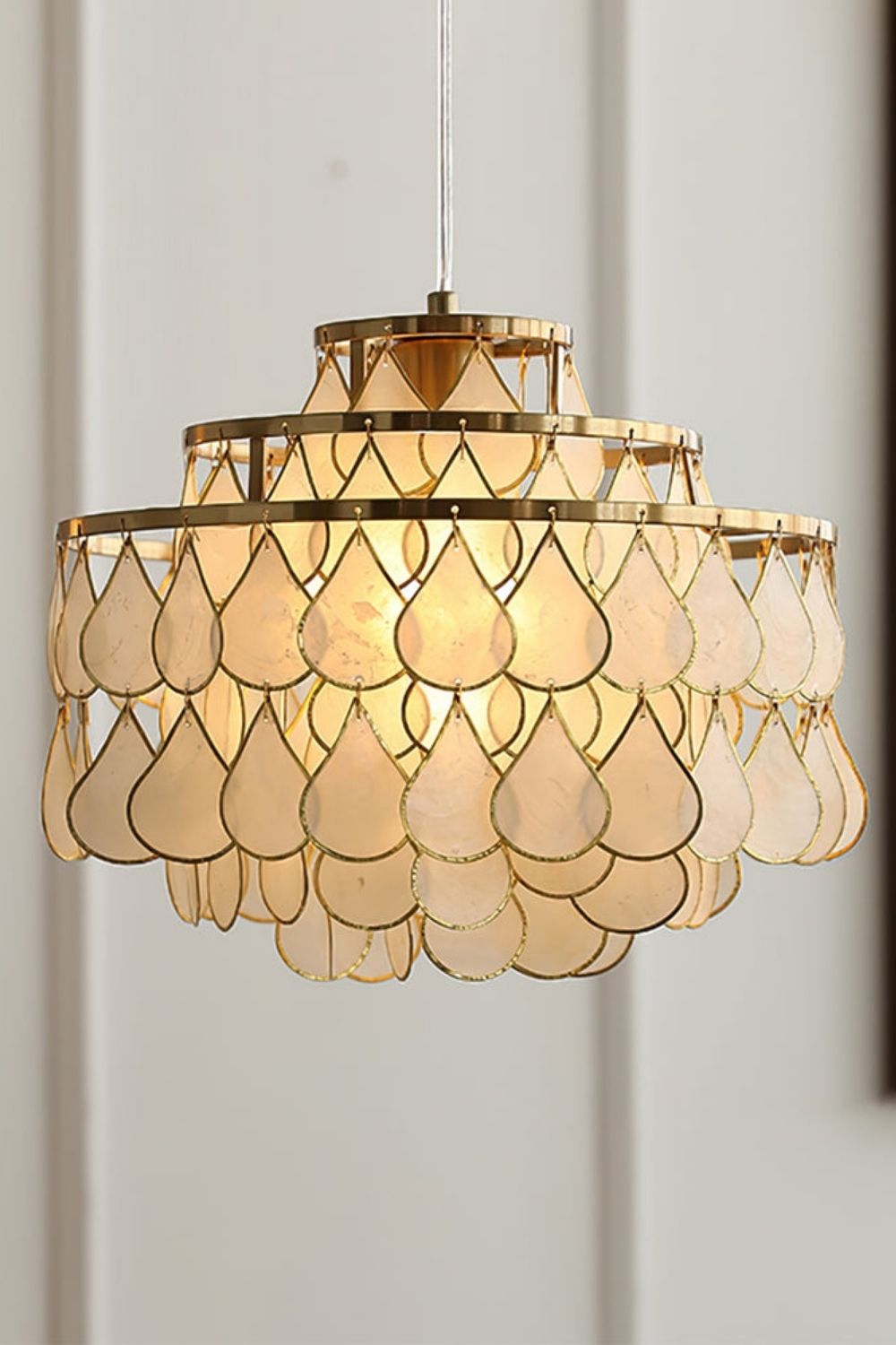 Teardrops Capiz Chandelier - view 16 | everlamps