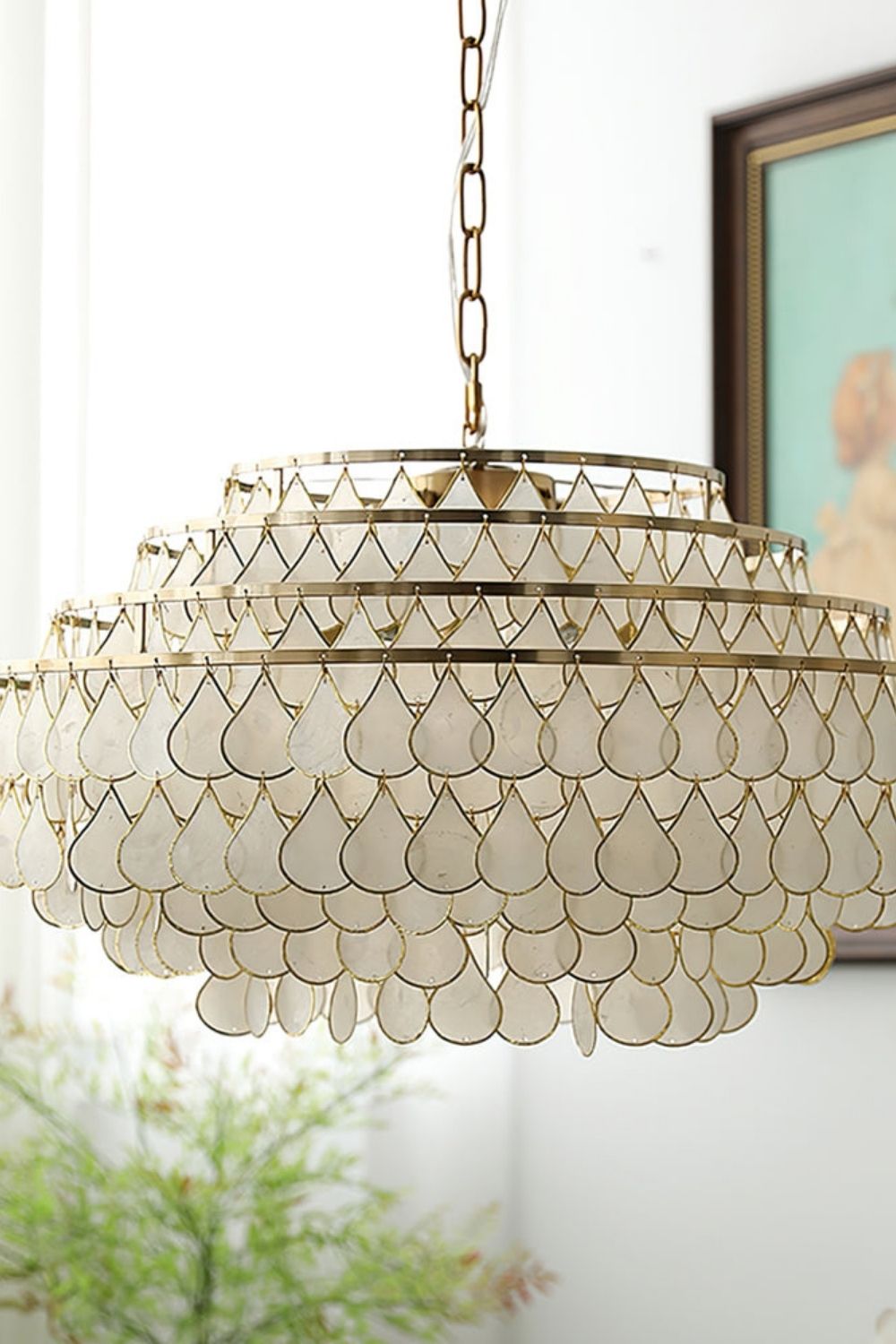 Teardrops Capiz Chandelier - view 21 | everlamps
