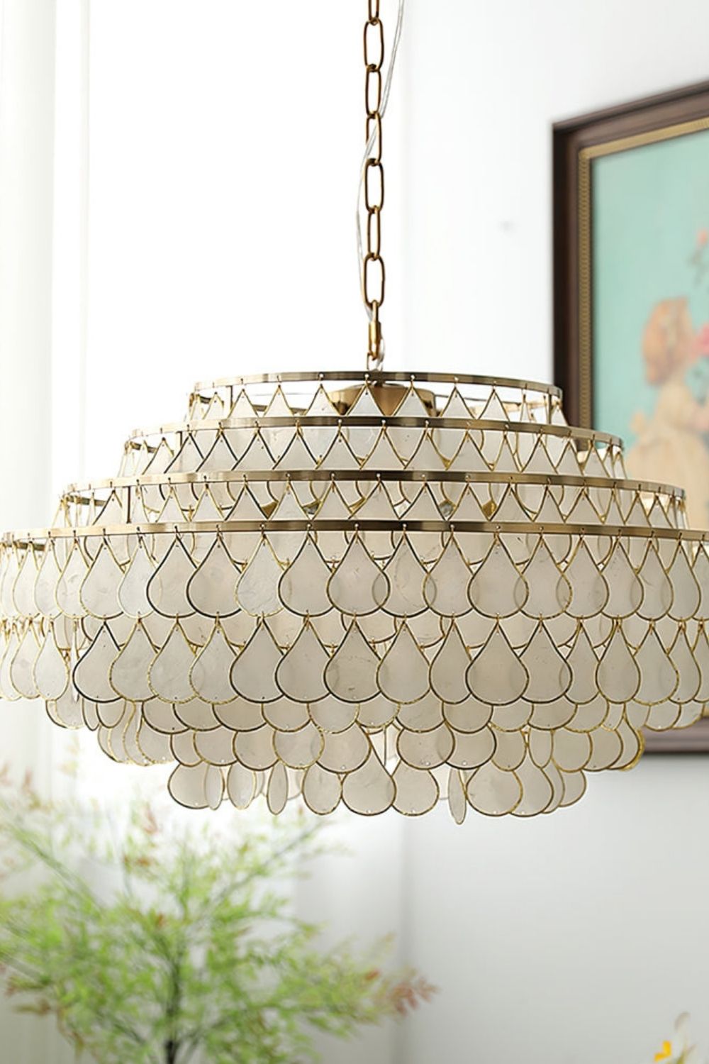 Teardrops Capiz Chandelier - view 22 | everlamps