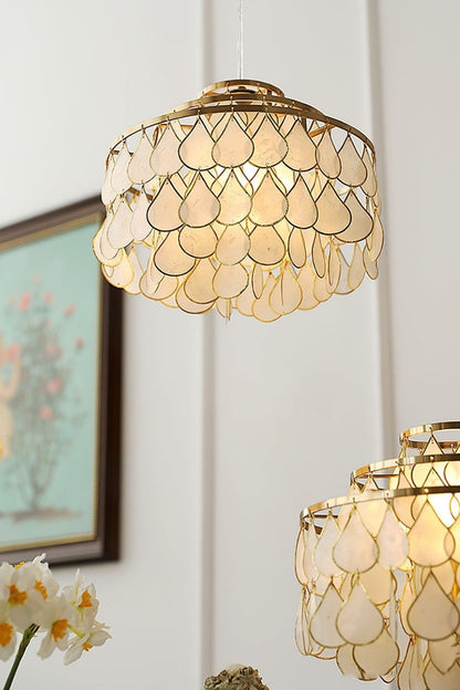 Teardrops Capiz Chandelier - view 4 | everlamps