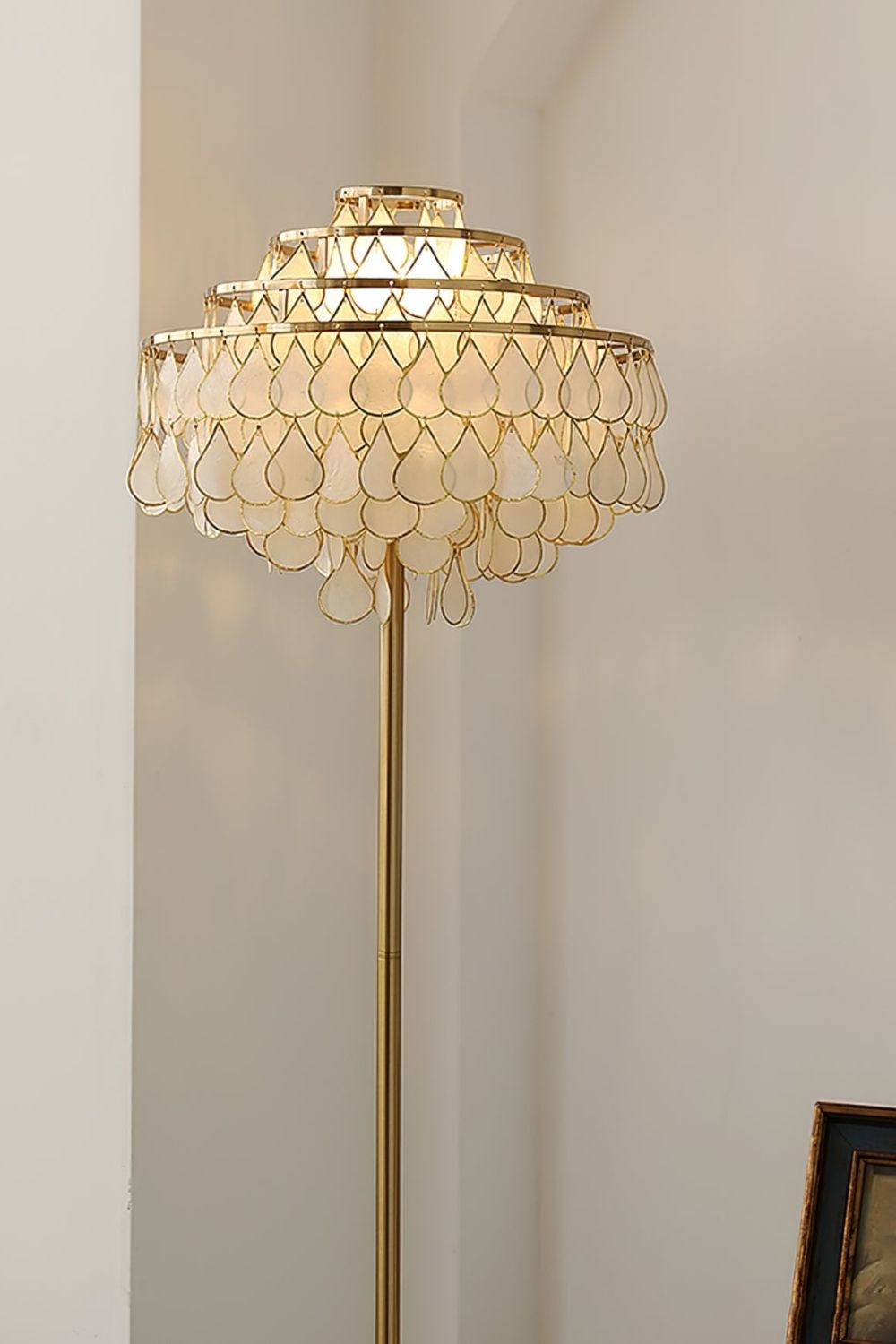 Teardrops Capiz Floor Lamp - view 3 | everlamps