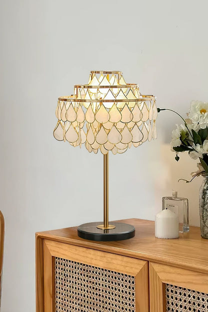 Teardrops Capiz Table Lamp - view 4 | everlamps
