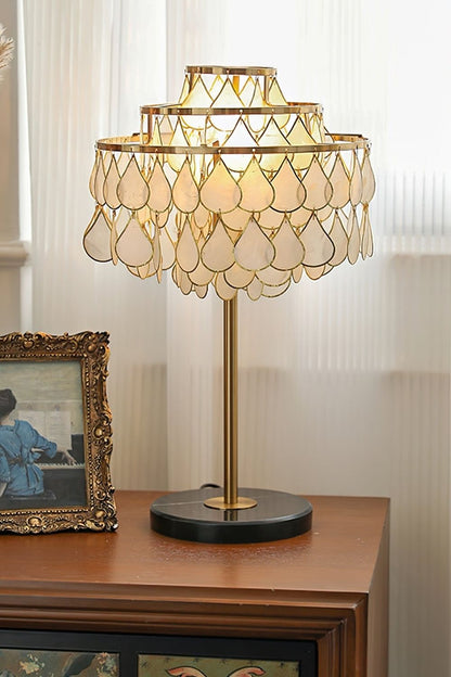 Teardrops Capiz Table Lamp - view 5 | everlamps