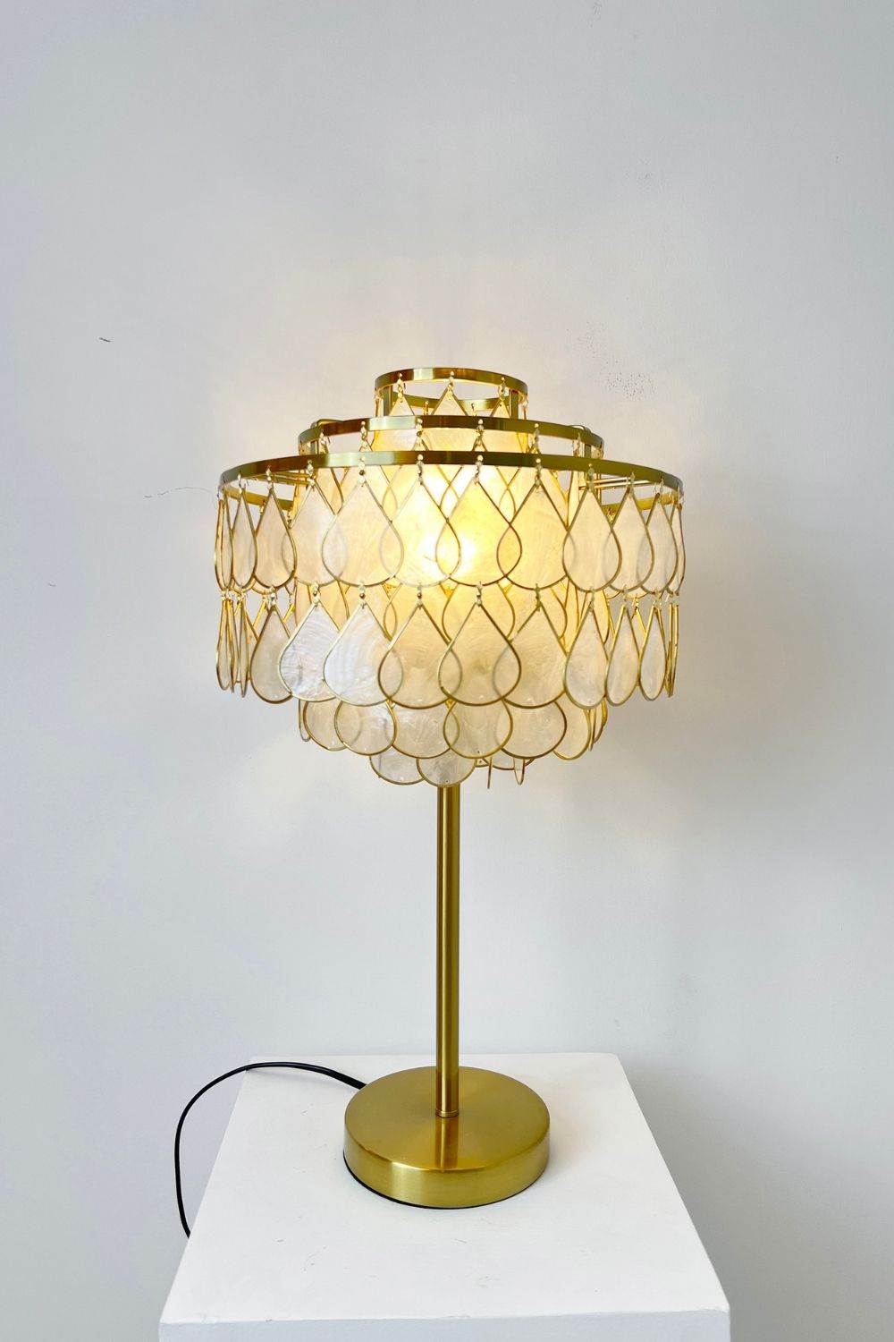 Teardrops Capiz Table Lamp - view 3 | everlamps