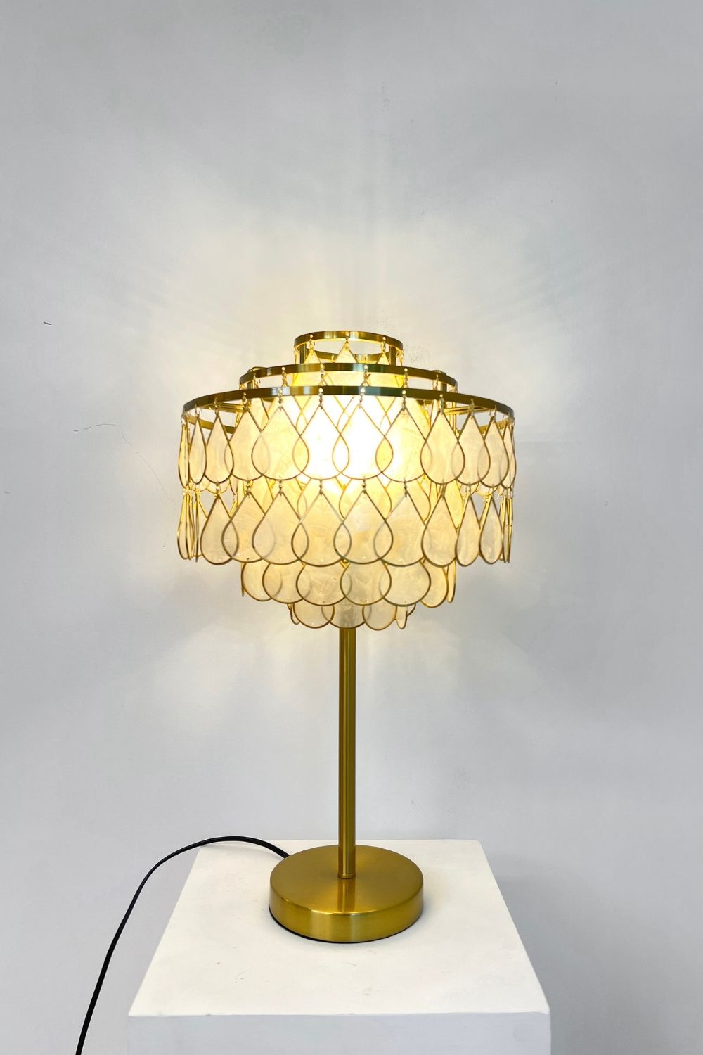 Teardrops Capiz Table Lamp - view 2 | everlamps