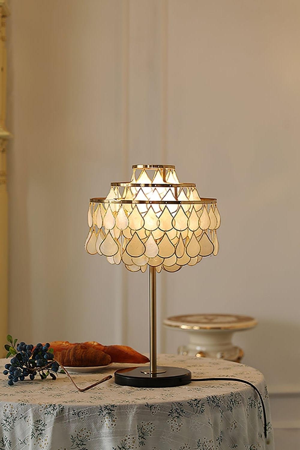 Teardrops Capiz Table Lamp - view 6 | everlamps
